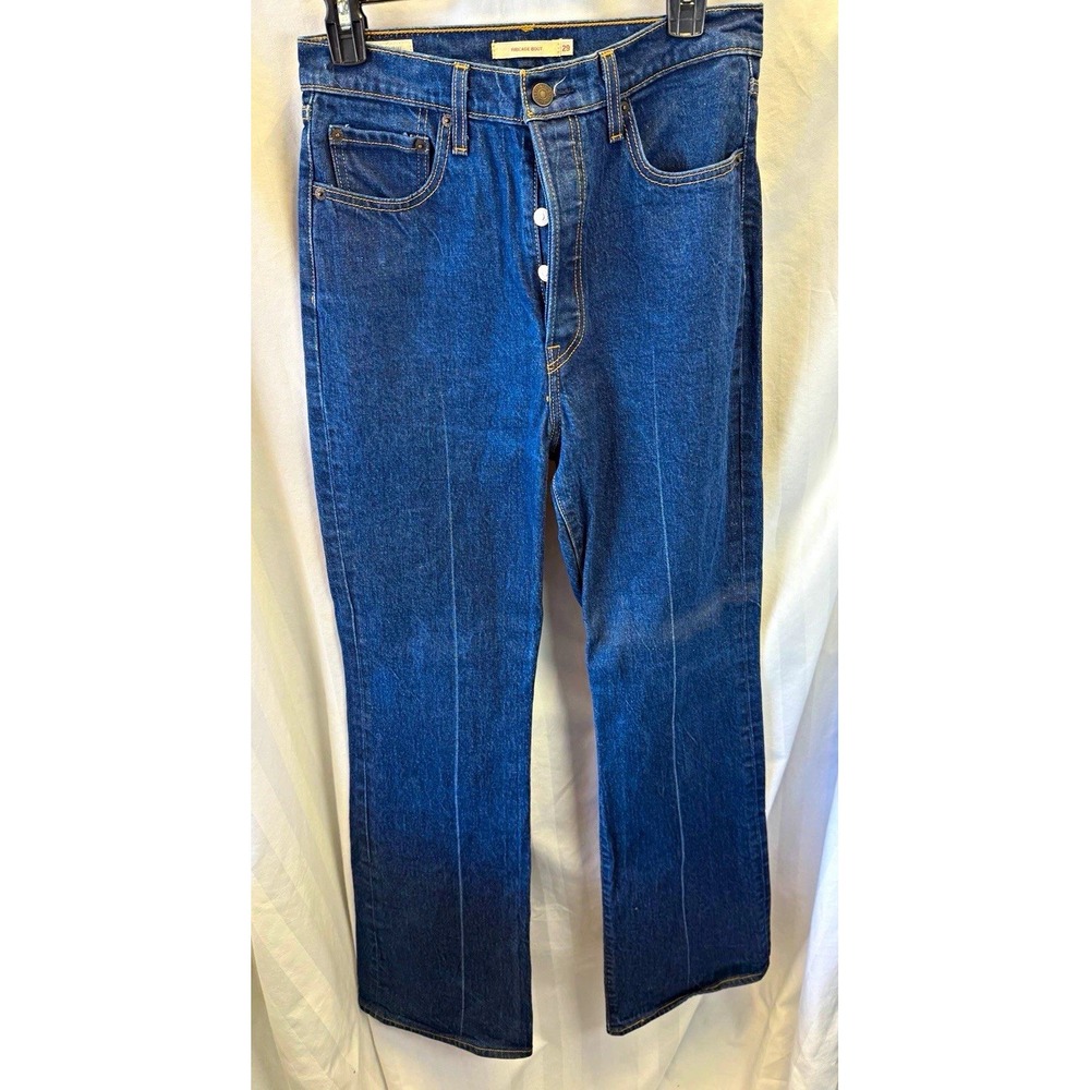 Levi's Premium Ribcage Bootcut Jeans Men Blue Denim Cotton Medium Wash